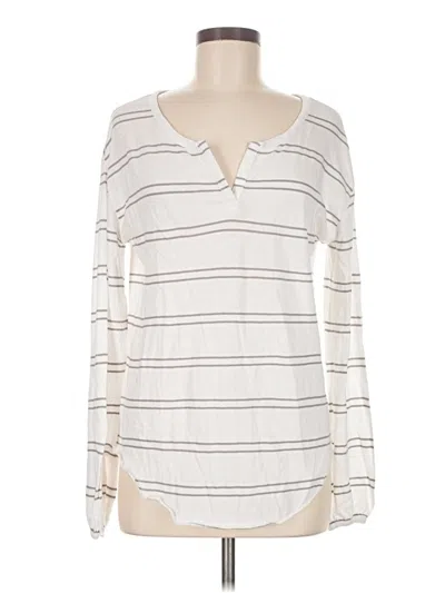 Pre-owned Chaser Long Sleeve Henley Shirt In Ivory