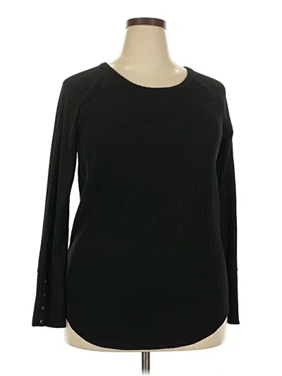 Pre-owned Chaser Long Sleeve Top Black Boatneck Tops
