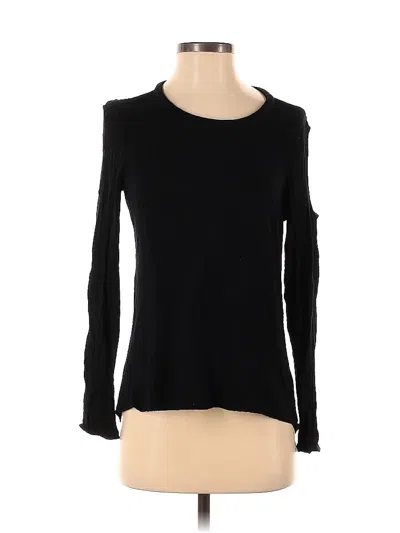 Pre-owned Chaser Long Sleeve Top Black Chevron/herringbone Pattern Boatneck Tops