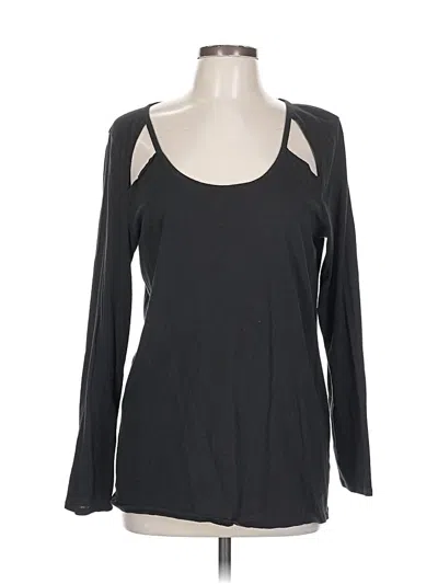 Pre-owned Chaser Long Sleeve Top Black Cold Shoulder Neckline Tops