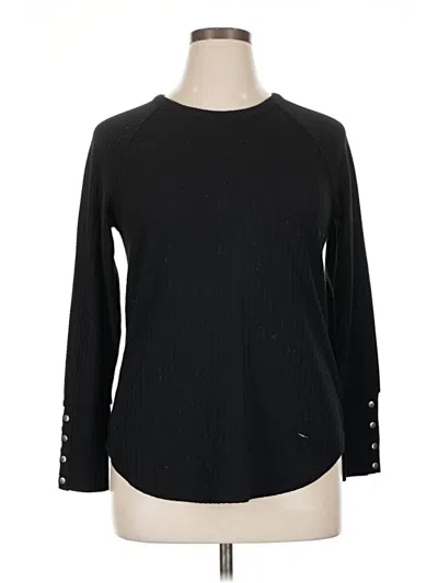 Pre-owned Chaser Long Sleeve Top Black Crew Neck Tops