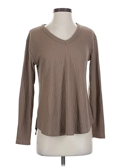 Pre-owned Chaser Long Sleeve Top Brown V Neck Tops