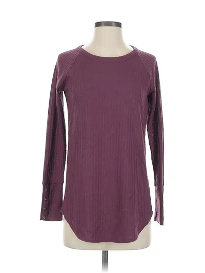 Pre-owned Chaser Long Sleeve Top Burgundy Crew Neck Tops