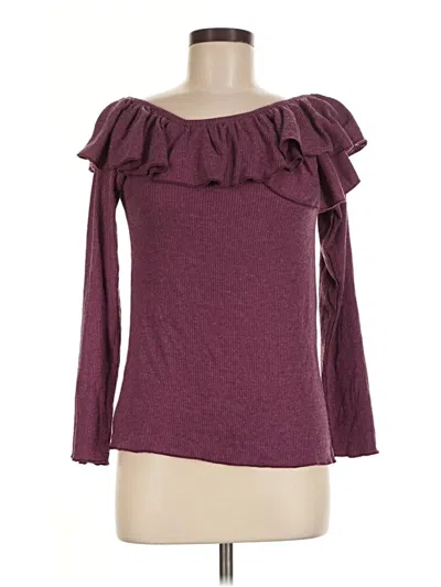 Chaser Long Sleeve Top Burgundy Off The Shoulder Neckline Tops