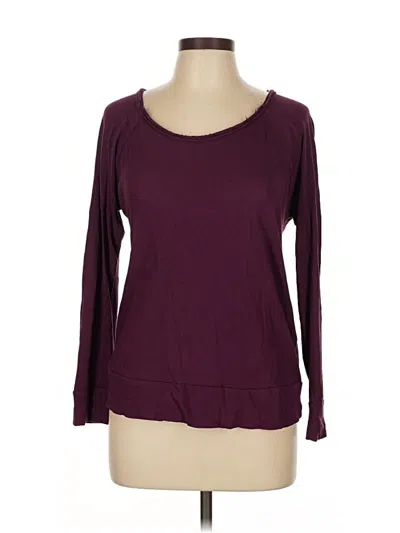 Pre-owned Chaser Long Sleeve Top Burgundy Scoop Neck Tops