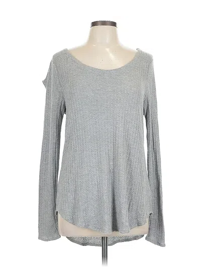 Pre-owned Chaser Long Sleeve Top Gray Cold Shoulder Neckline Tops