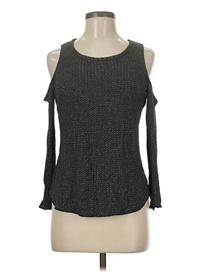 Pre-owned Chaser Long Sleeve Top Gray Cold Shoulder Neckline Tops
