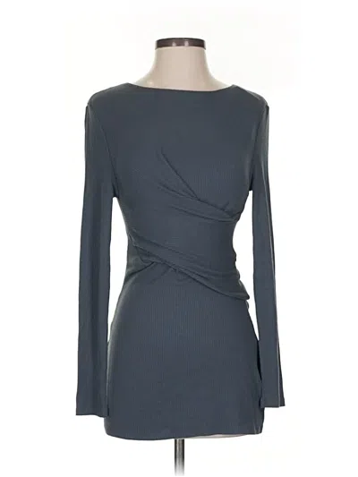 Chaser Long Sleeve Top Gray Open Neckline Tops