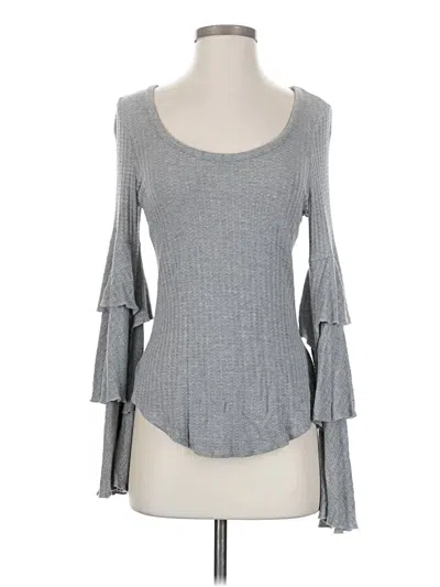 Pre-owned Chaser Long Sleeve Top Gray Square Neckline Tops