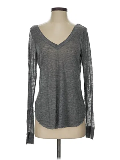 Pre-owned Chaser Long Sleeve Top Gray V-neck Tops