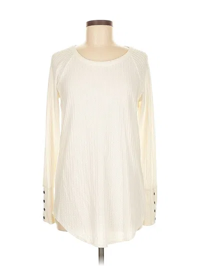 Pre-owned Chaser Long Sleeve Top Ivory Boatneck Tops In White