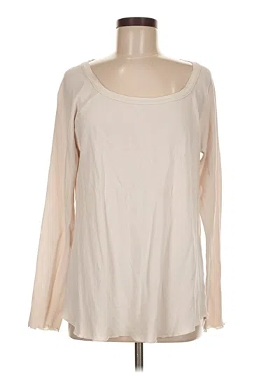 Pre-owned Chaser Long Sleeve Top Ivory Scoop Neck Tops In White