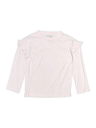 Pre-owned Chaser Kids' Long Sleeve Top Pink Ruffles Neckline Tops