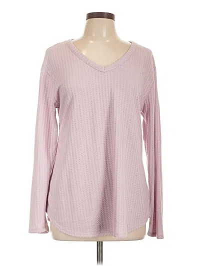 Pre-owned Chaser Long Sleeve Top Pink V Neck Tops