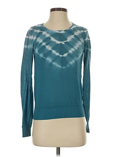 Pre-owned Chaser Long Sleeve Top Teal Boatneck Tops