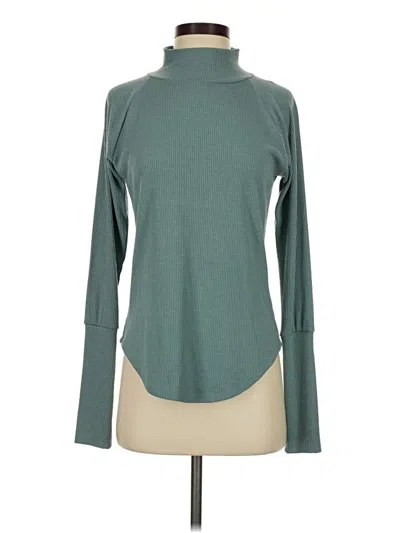 Pre-owned Chaser Long Sleeve Top Teal Turtleneck Tops