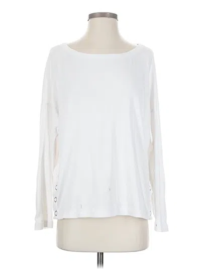 Pre-owned Chaser Long Sleeve Top White Boatneck Tops