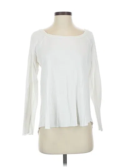 Pre-owned Chaser Long Sleeve Top White Boatneck Tops