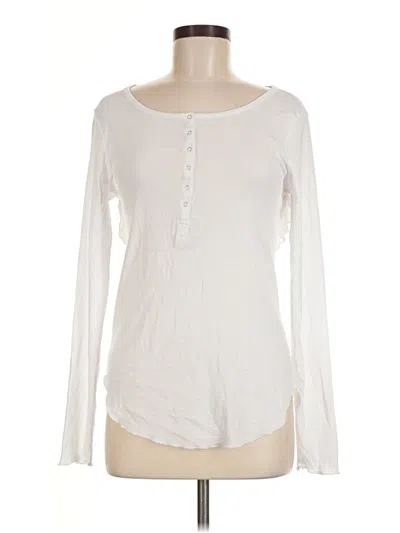 Pre-owned Chaser Long Sleeve Top White Scoop Neck Tops