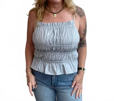 Chaser Lorenzo Pinstripe Poplin Tank In Blue