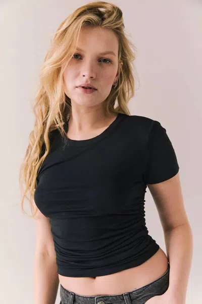 Chaser Louise Tee With Ruched Sides In Black