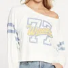 CHASER LOVE KNIT CROPPED LONG SLEEVE DROP SHOULDER BATWING PULLOVER