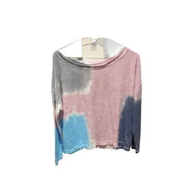 Chaser L/s Slub Jersey Open Neck Drop Shoulder Tee Tie Dye In Multi