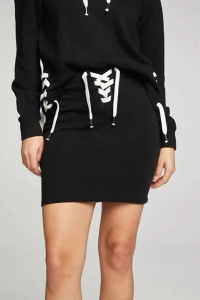 Chaser Lucia Lace Up Skirt In Black