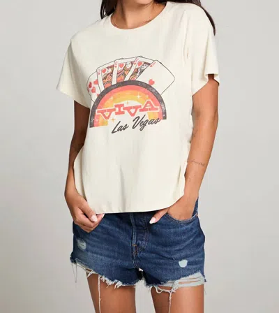 Chaser Lucky Cards Tee In Cream With Colored Graphic