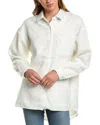Chaser Lurex Boucle Blake Button-down Shacket In White