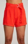 Chaser Lurex Boucle Shorts In Flame In Multi