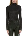 Chaser Lurex Rib Knit Bloom Sweater In Black