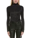 Chaser Lurex Rib Knit Bloom Sweater In Black