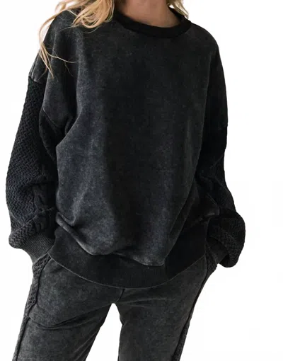 Chaser Maritime Cozy Knit Pullover In True Black