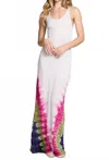 Chaser Mayer Desert Breeze Tie Dye Maxi Dress In White Multi In Multi