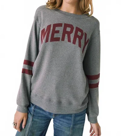 Chaser Merry Long Sleeve Top In Grey In Gray