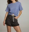 Chaser Miracle Short Sleeve Top In Cobalt Blue In Blue