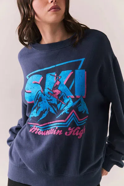 Chaser Mountain High Long Sleeve Tee In Navy In Blue