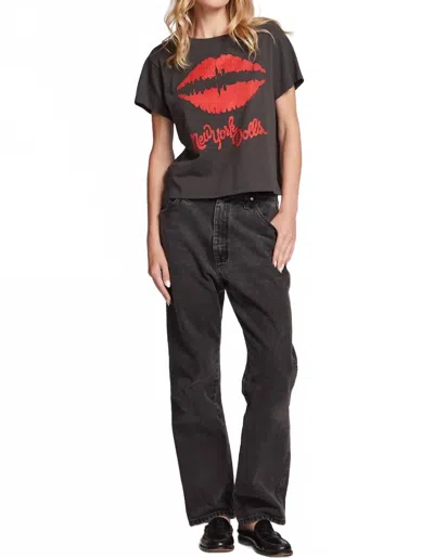 Chaser New York Dolls Lips Skyline Tee In Vintage Black