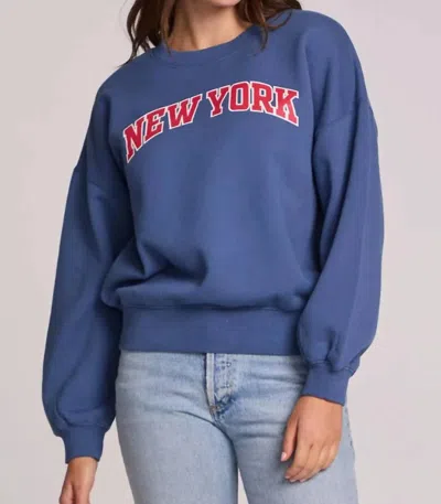 Chaser New York Long Sleeve Tee In Blue