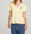 Chaser North America Tour Tee In Lemon In Multi