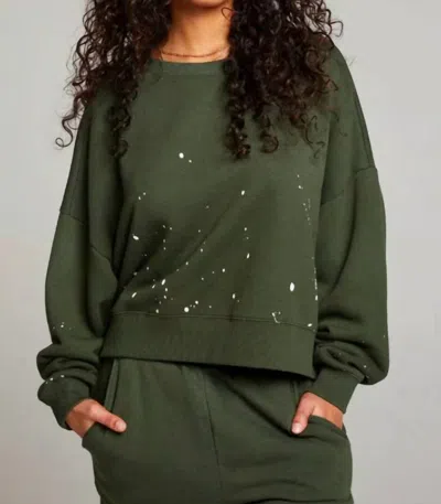 Chaser Ombré Pullover Splatter Paint In Forest Night In Multi