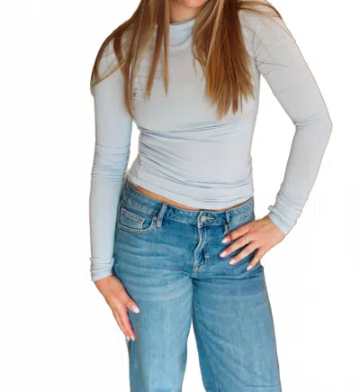 Chaser Owen Open Back Long Sleeve Top In Moonstone In Blue