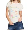 Chaser Painterly St Tropez Tee In White In White