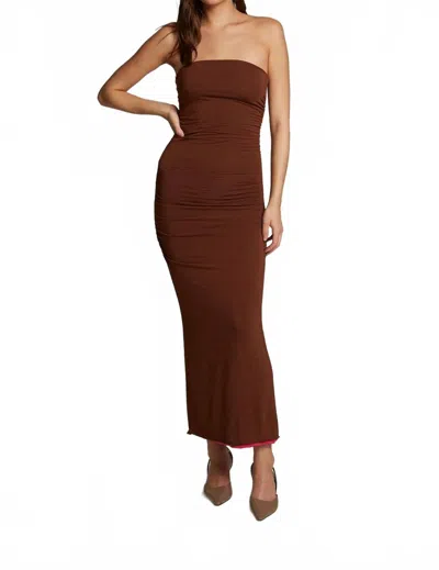 Chaser Panama Reversible Midi Dress In Coffee In Brown