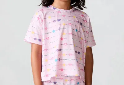 Chaser Kids' Peace Happy Smile Tee In Pink