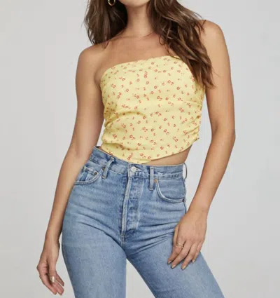 Chaser Pier Crop Top In Anise Flower In Yellow