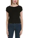 Chaser Pointelle Knit Gabrielle T-shirt In Black