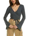 Chaser Poor Boy Rib Wrap Top In Gray