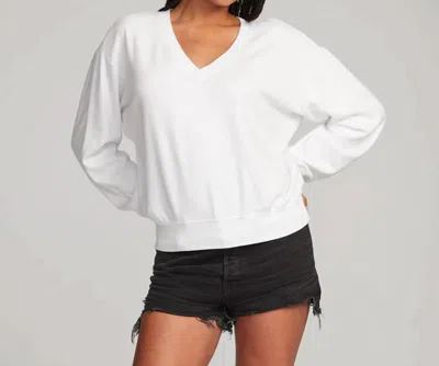 Chaser Poppy V Neck Pullover In White